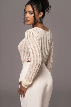 Cream Natalya Rib Knit Top*JLUXLABEL New