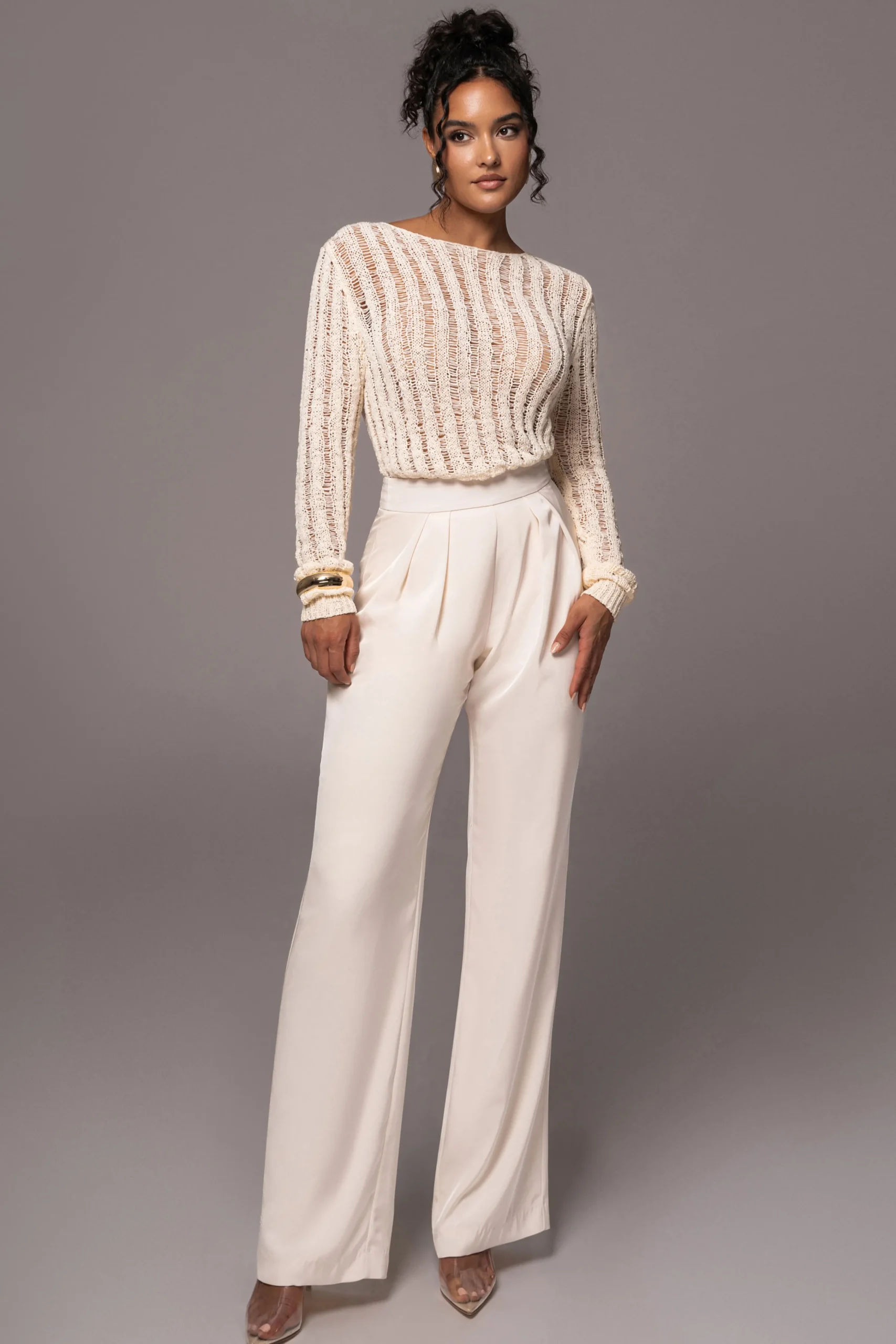 Cream Natalya Rib Knit Top*JLUXLABEL New