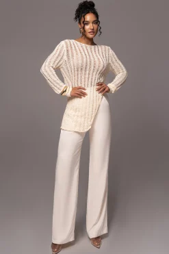 Cream Natalya Rib Knit Top*JLUXLABEL New