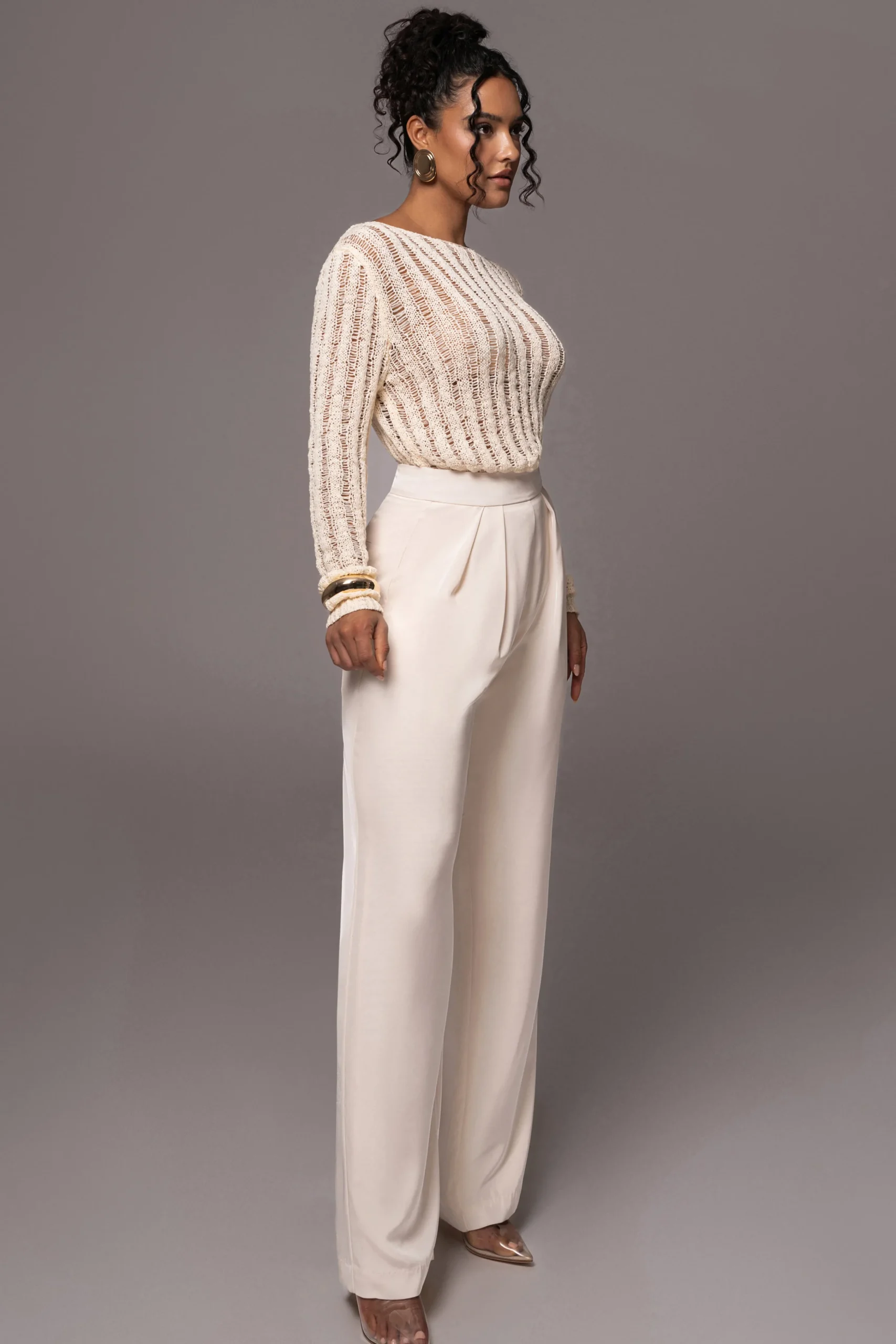 Cream Natalya Rib Knit Top*JLUXLABEL New