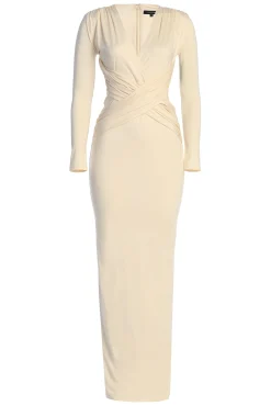 Cream Rowan Plunge Maxi Dress*JLUXLABEL Discount