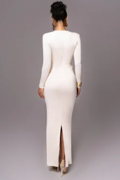 Cream Rowan Plunge Maxi Dress*JLUXLABEL Discount