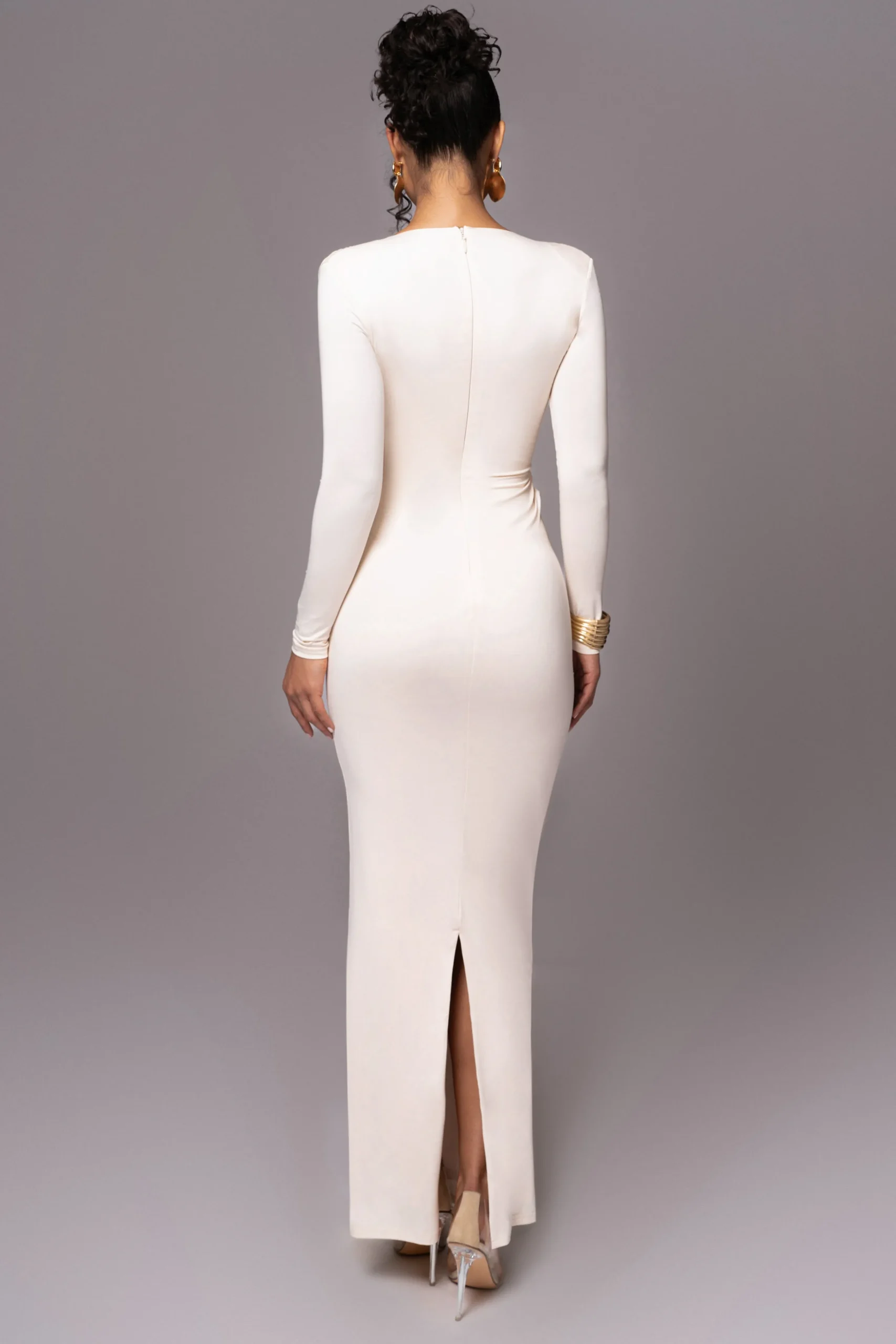 Cream Rowan Plunge Maxi Dress*JLUXLABEL Discount