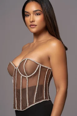 Dark Limited Edition Rhinestone Crystal Corset*JLUXLABEL Clearance
