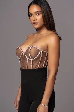 Dark Limited Edition Rhinestone Crystal Corset*JLUXLABEL Clearance