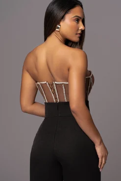 Dark Limited Edition Rhinestone Crystal Corset*JLUXLABEL Clearance