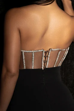 Dark Limited Edition Rhinestone Crystal Corset*JLUXLABEL Clearance
