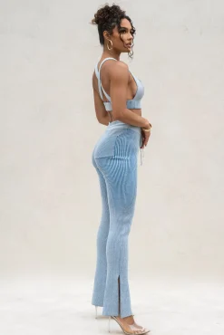 Denim/White Faya Ribbed Pants*JLUXLABEL Sale