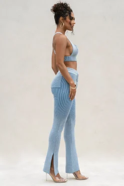 Denim/White Faya Ribbed Pants*JLUXLABEL Sale