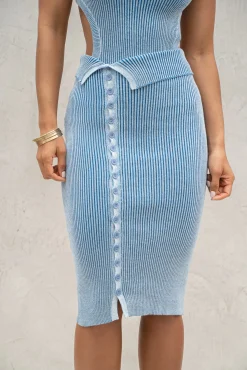 Denim/White Over The Top Skirt*JLUXLABEL Online