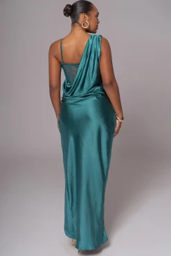 Emerald Green Anastacia Drape Maxi Dress*JLUXLABEL Hot