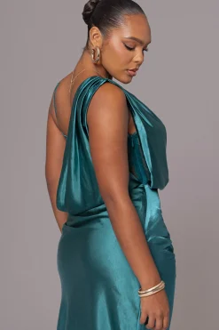 Emerald Green Anastacia Drape Maxi Dress*JLUXLABEL Hot