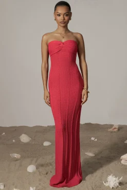 Fuchsia Blanca Strapless Maxi Dress*JLUXLABEL New