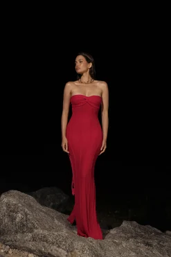 Fuchsia Blanca Strapless Maxi Dress*JLUXLABEL New