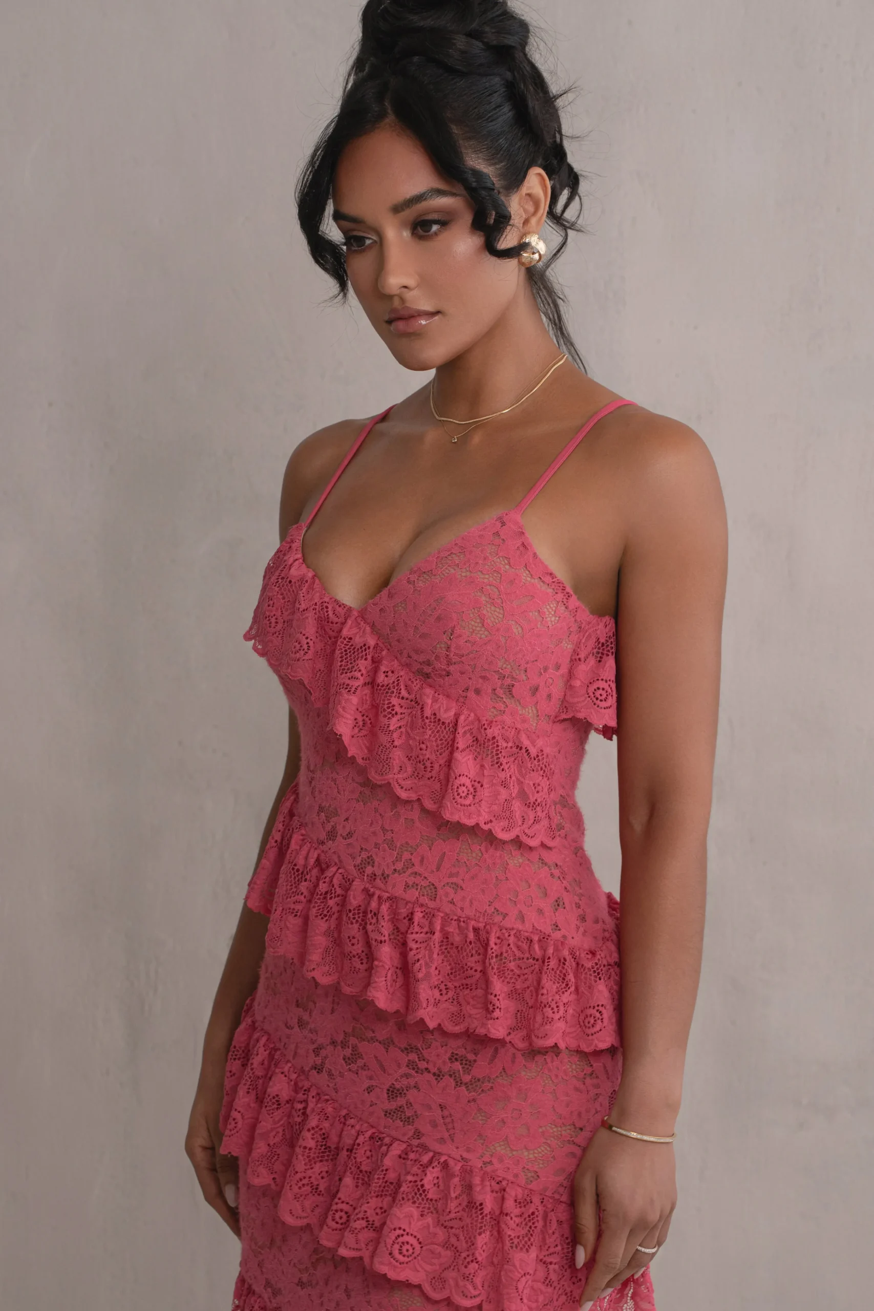 Fuchsia Feeling Of Forever Ruffle Dress*JLUXLABEL Clearance