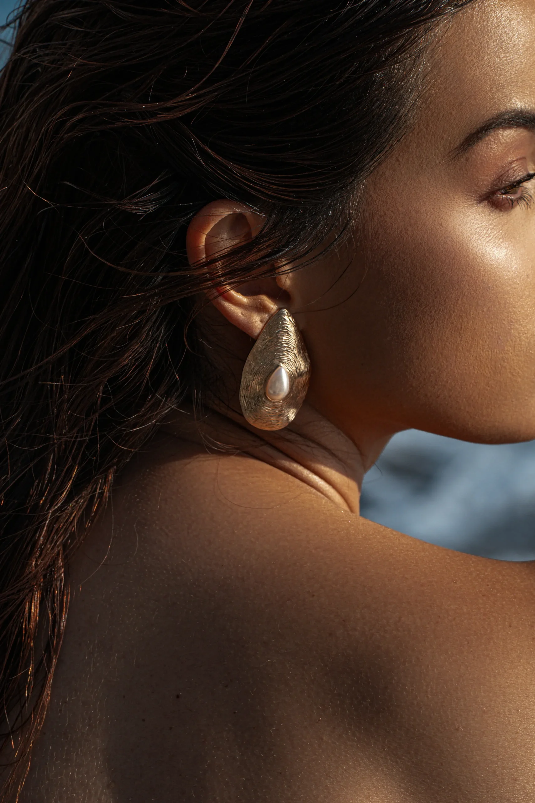 Gold Aimee Pearl Earrings*JLUXLABEL Clearance