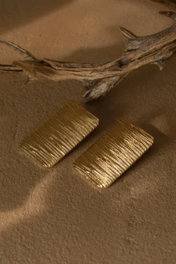Gold Arin Rectangle Drop Earrings*JLUXLABEL Best