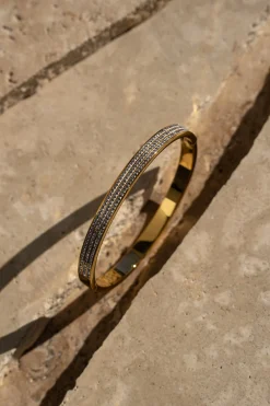 Gold Crystal Paved Hinge Bracelet*JLUXLABEL Clearance