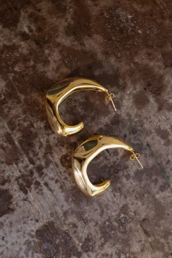Gold Delia Open Hoop Earrings*JLUXLABEL New
