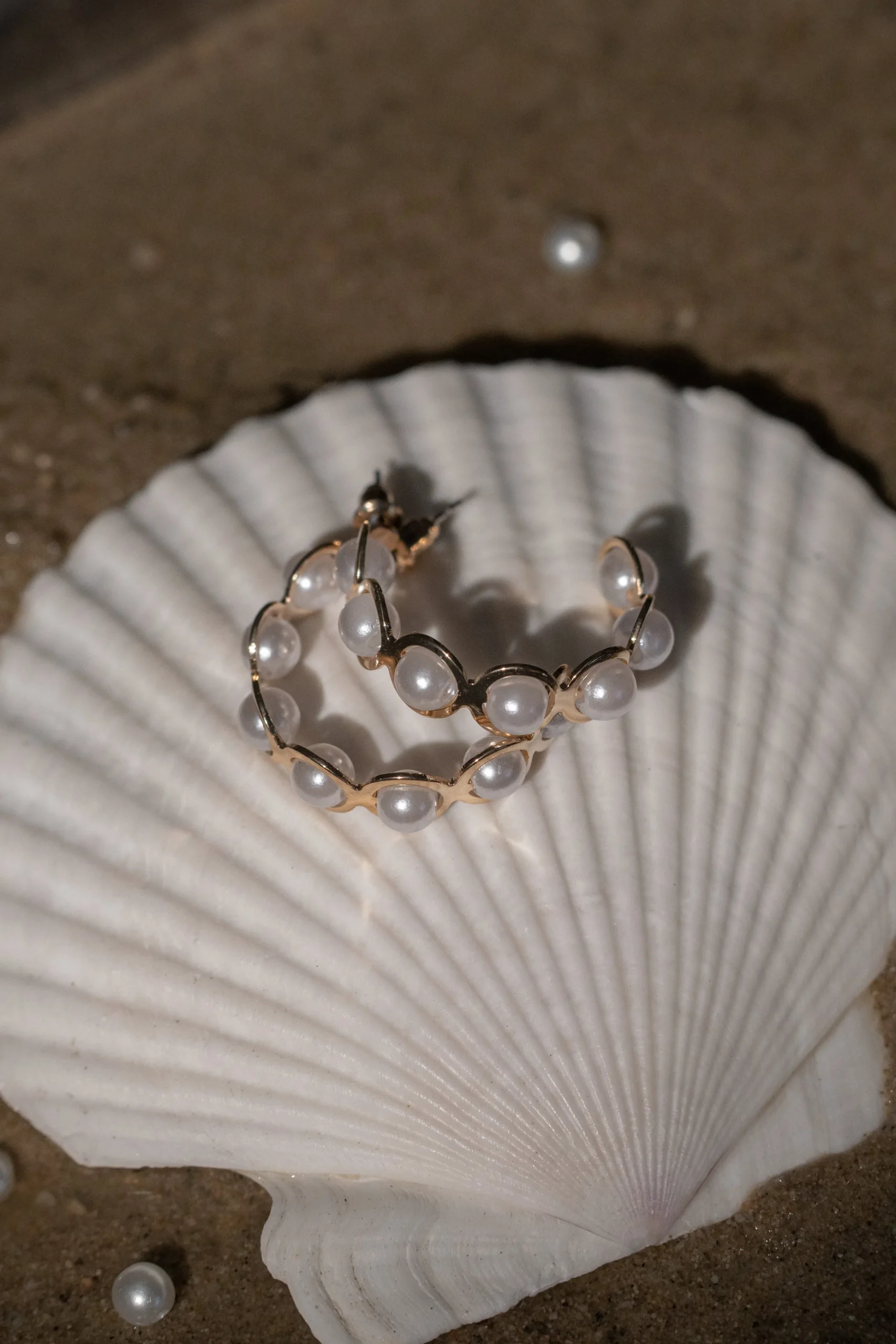 Gold Enchanted Pearl Hoops*JLUXLABEL Outlet