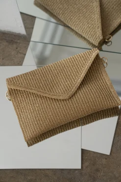 Gold Envelope Woven Clutch*JLUXLABEL Discount