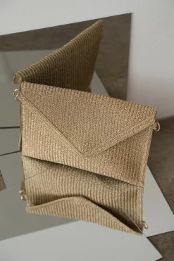 Gold Envelope Woven Clutch*JLUXLABEL Discount