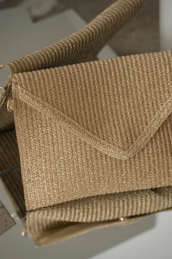 Gold Envelope Woven Clutch*JLUXLABEL Discount