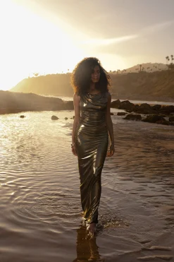 Gold First Dance Metallic Skirt Set*JLUXLABEL Clearance