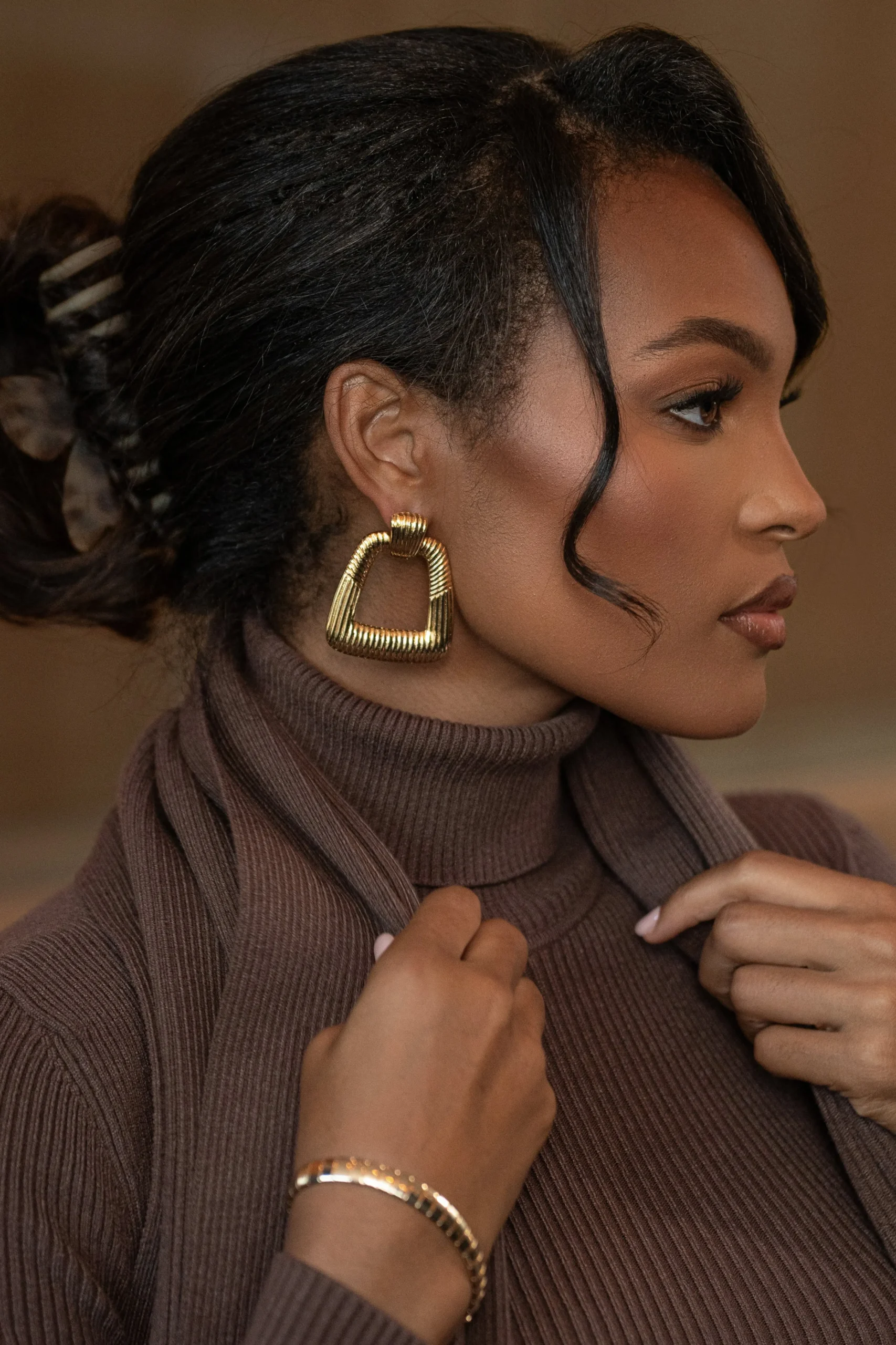 Gold Gina Texture Earrings*JLUXLABEL Discount