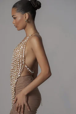 Gold Into The Sea Pearl Top*JLUXLABEL New