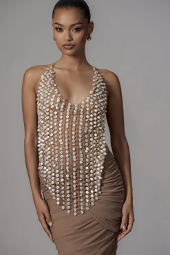 Gold Into The Sea Pearl Top*JLUXLABEL New