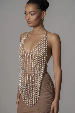 Gold Into The Sea Pearl Top*JLUXLABEL New