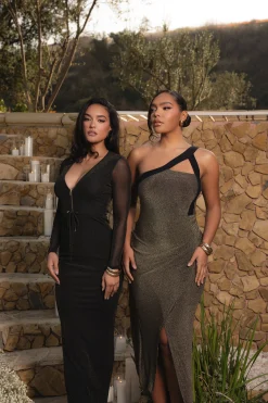 Gold Johan One Shoulder Maxi Dress*JLUXLABEL New