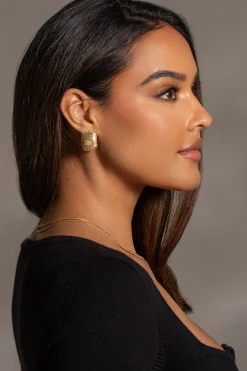 Gold Kayley Square Earrings*JLUXLABEL Online