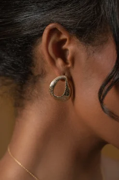 Gold Leigh Texture Earrings*JLUXLABEL Discount