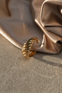 Gold Mae Croissant Ring*JLUXLABEL Best