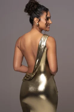 Gold Metallic Belle Maxi Dress*JLUXLABEL New