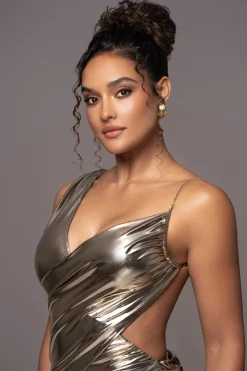 Gold Metallic Belle Maxi Dress*JLUXLABEL New