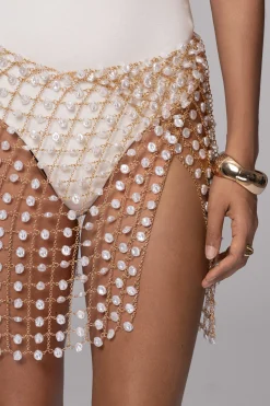Gold Ocean Oasis Pearl Chainmail Skirt*JLUXLABEL Best
