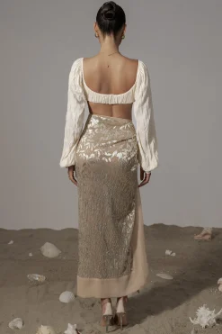 Gold Positano Printed Sarong Skirt*JLUXLABEL New