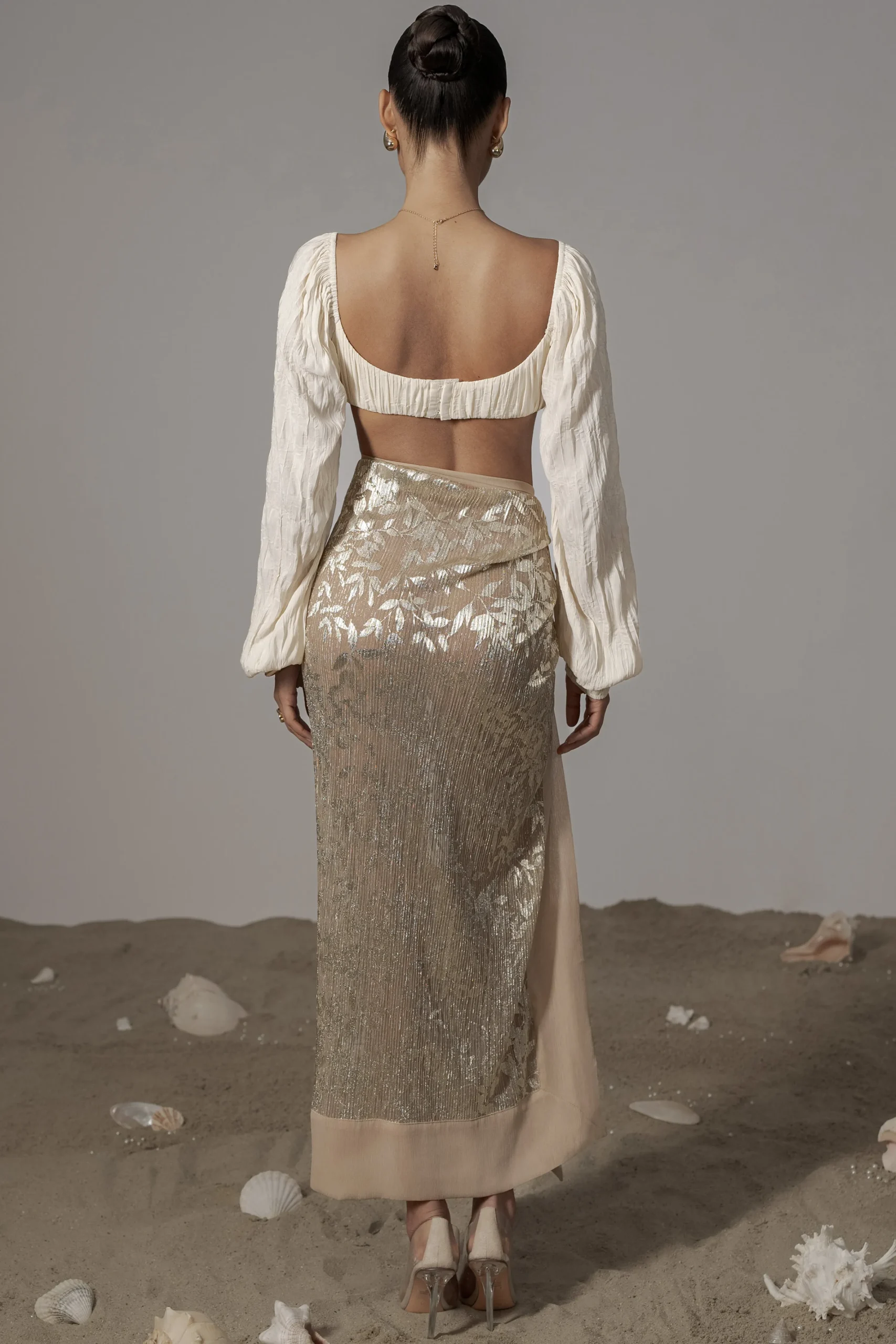 Gold Positano Printed Sarong Skirt*JLUXLABEL New