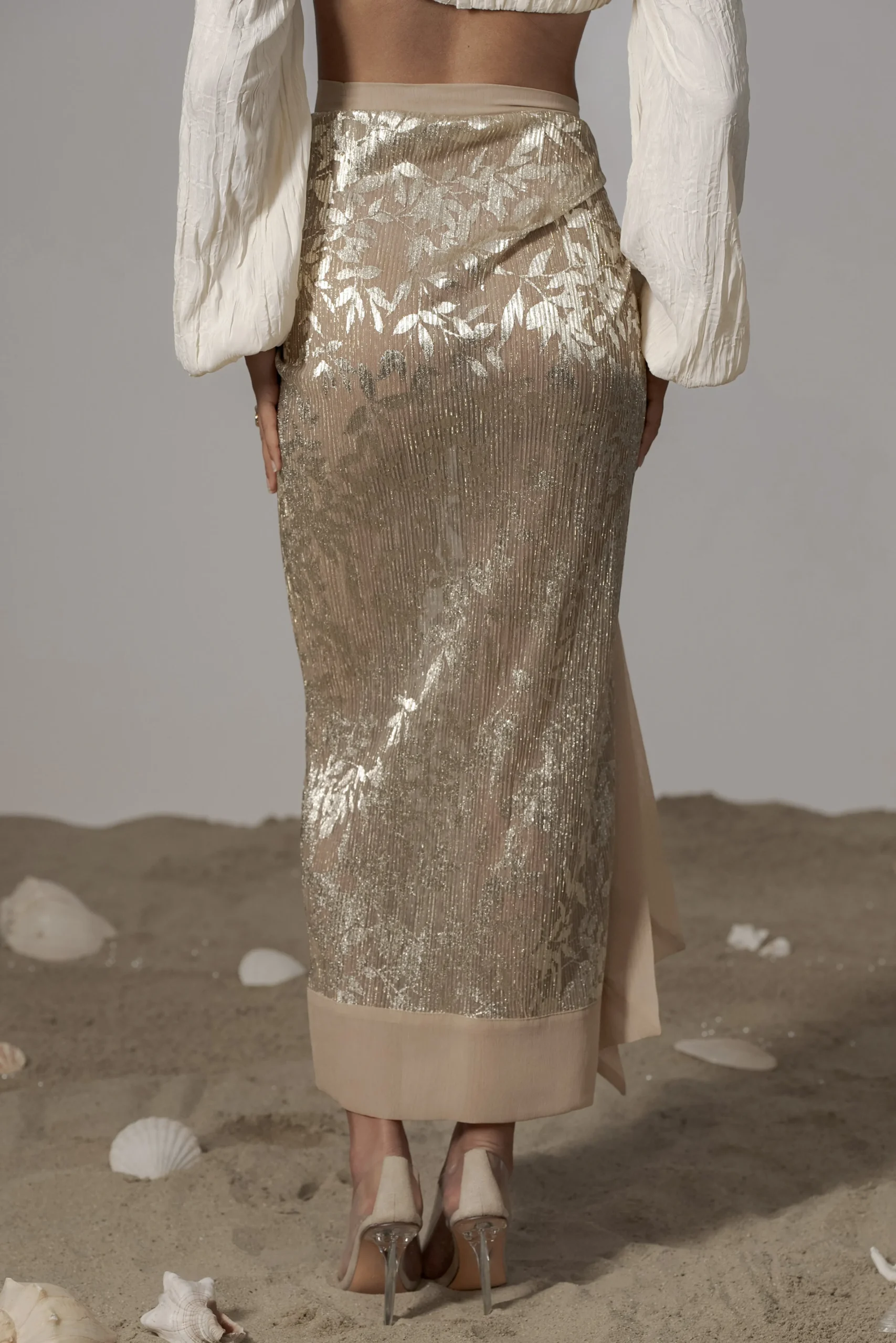 Gold Positano Printed Sarong Skirt*JLUXLABEL New