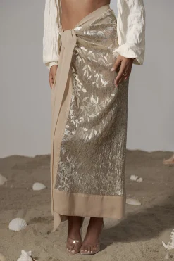 Gold Positano Printed Sarong Skirt*JLUXLABEL New