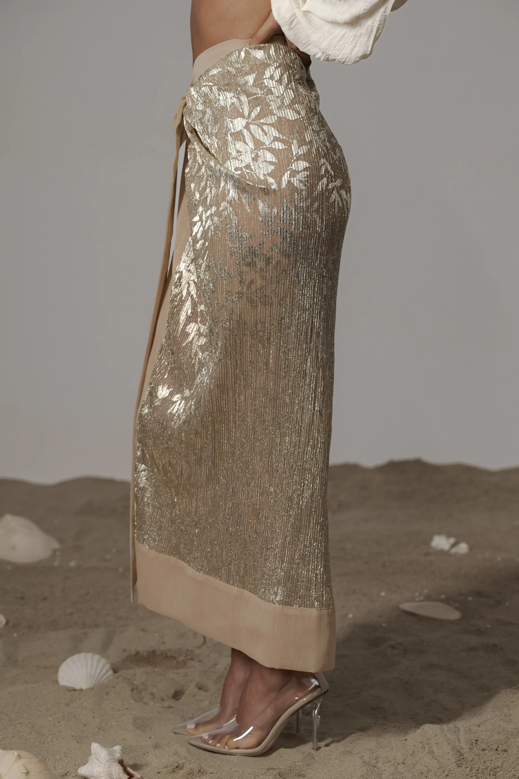 Gold Positano Printed Sarong Skirt*JLUXLABEL New