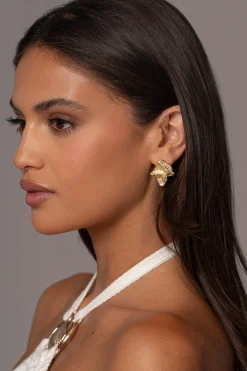 Gold Roma Textured Earrings*JLUXLABEL New