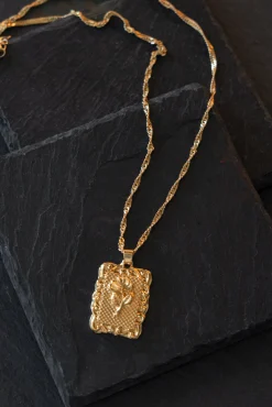 Gold Rose Pendant Necklace*JLUXLABEL Outlet