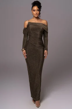 Gold Serina Maxi Dress*JLUXLABEL Clearance