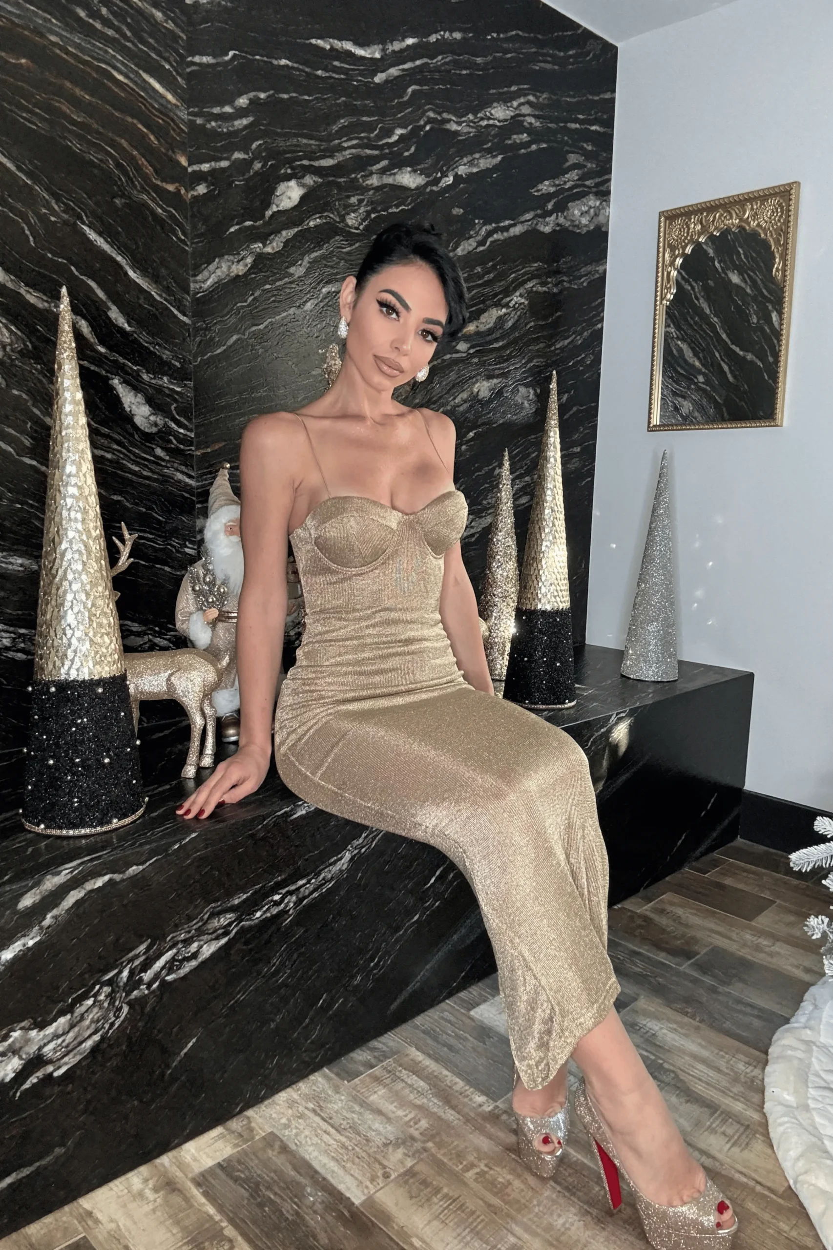 Gold Twilight Elegance Maxi Dress*JLUXLABEL Online