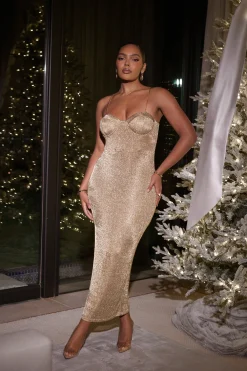 Gold Twilight Elegance Maxi Dress*JLUXLABEL Online