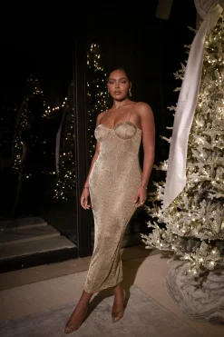 Gold Twilight Elegance Maxi Dress*JLUXLABEL Online